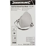Silverline Plat Vouwbaar Stofmasker - Enkel Gebruik KN95 - 5 Laags - 50 stuks