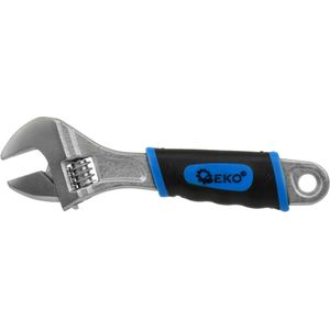 GEKO Verstelbare moersleutel - 0-19 mm - slipvast handvat - 15 cm - roestbestendig