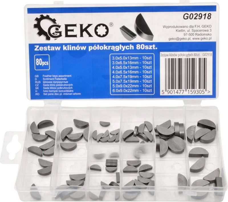 GEKO Set van middelgrote halfronde wiggen - 80 stuks - Diverse maten