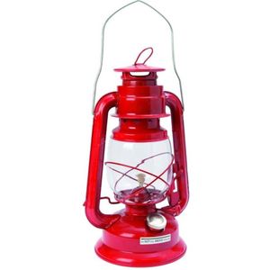 Hofftech Klassieke stormlantaarn - hittebestendig glas - 30 cm - rood