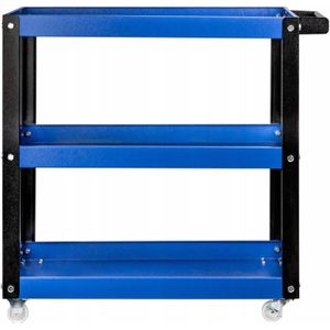 GEKO Trolley met 3 ruime planken - ergonomische handgreep - 4 wielen, 2 zwenkwielen met rem - 78,4 cm hoog