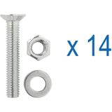 ProPlus - Aluminium Bindrail-set - 60 cm - Inclusief 4 Studfittingen - Complete Installatiekit