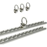 ProPlus Aluminium bindrail-set - 60 cm - Inclusief 4 studfittingen - Complete installatiekit