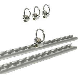 ProPlus Aluminium bindrail-set - 60 cm - Inclusief 4 studfittingen - Complete installatiekit