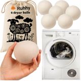 Wasbollen - 6‑stuks - Wol - Natuurlijke Schapenwol