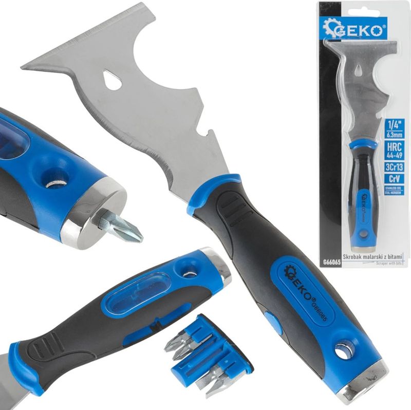 GEKO - Scraper - Multifunctioneel - Chroom-Vanadiumstaal - Ergonomisch Ontwerp