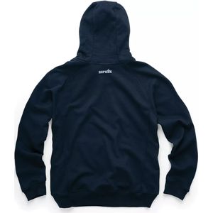 Scruffs Werkhoodie - katoen 80% en polyester 20%, 320 g/m2 - ademend met ritszak en raglanmouwen - maat S - marineblauw - werk