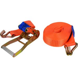 GEKO Rateltrekband - 10m - 5000kg - Polyester - J-haken - 50mm breed