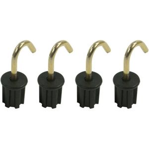 ProPlus Tentdop met ronde haak - metaal - Ø 25 mm - zwart - set van 4