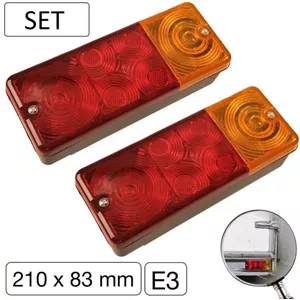AUTOUTLET 2 Stuks LED Achterlichten Voor Aanhangwagen – 40 LEDs Per Stuk, 12-30V, Met Rem, Knipper En Kentekenverlichting, IP65 Waterdicht