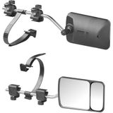 Caravanspiegel - Vlak Glas - Met Dodehoekspiegel - Zwart - PP Rubber Glas Staal