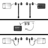 Caravanspiegel - Vlak Glas - Met Dodehoekspiegel - Zwart - PP Rubber Glas Staal