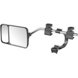 Caravanspiegel - Vlak Glas - Met Dodehoekspiegel - Zwart - PP Rubber Glas Staal