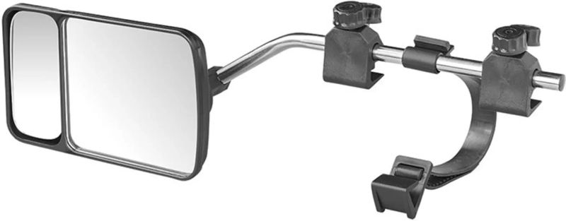 Caravanspiegel - Vlak Glas - Met Dodehoekspiegel - Zwart - PP Rubber Glas Staal