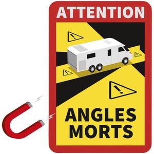 Pro Plus Magneetsticker - "Attention Angles Morts " - 17 x 25 cm - t.b.v. Dodehoek Camper