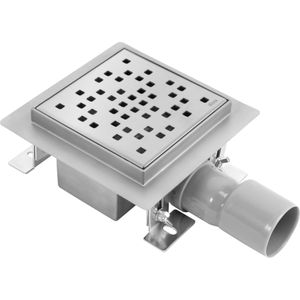 REA Vloerput - Geborsteld RVS - Dots-patroon - 12x12 cm - Stijlvol en Efficiënt