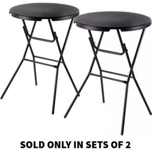 Bardi 2 x Statafel Inklapbaar x cm. Zwart