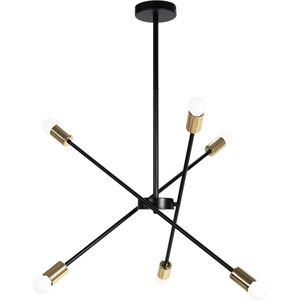 TooLight APP1116-6CP Hanglamp - E27 - 6 Lichtpunten - Zwart/Goud