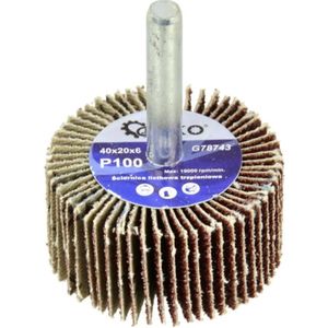 GEKO Schuurwiel - Aluminiumoxide - 40x20 mm - Korrel 100 - 6 mm Schacht