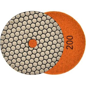 GEKO Diamant polijstpad - Droog gebruik - Korrel 200 - 125 mm - Velcro bevestiging