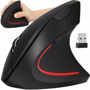 Izoxis - Draadloze Verticale Muis - Zwart - Ergonomisch Ontwerp - Met USB-ontvanger