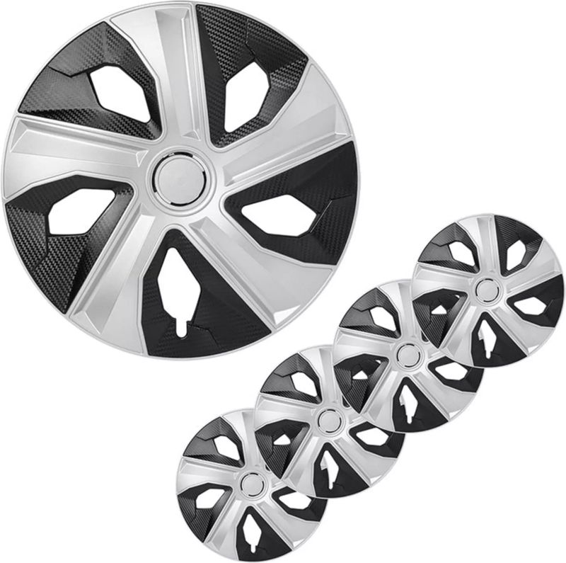 ProPlus Wieldoppen Set – Moon Ring – 16 inch – Carbon Zilver/Zwart – 4 Stuks