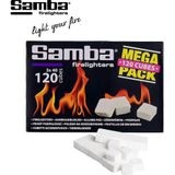 Samba Witte Kerosine Aanmaakblokjes - 120 Stuks voor BBQ/Vuur