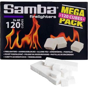 Samba Witte Kerosine Aanmaakblokjes - 120 Stuks voor BBQ/Vuur