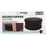 Benson Stijlvolle deurstopper - roestvrij staal en rubber - zwart - ø11 cm