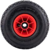 Tarsus Steekwagenwiel - Luchtband - Kunststof Velg - Rood - 260 mm - Set van 2