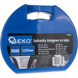 GEKO Sneeuwkettingen - KN60 - Vierkante Stalen Schakels - 12 mm Hoog - 3.5 mm Breed - Set voor 2 Wielen