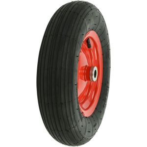 Pro Plus Kruiwagenwiel - Luchtband met Metalen Velg - Ø 370 x 91 mm - 4.00 - 8 - Asgat Ø 20 mm