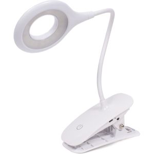 LED Klemlamp incl. Batterijen + USB Kabel - Leeslamp- Nachtlamp - Verstelbare Draadloze Leeslamp - Wit