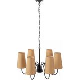 TooLight Hanglamp APP753-6 - E27 - 6 Lichtpunten - Beige/Zwart