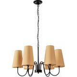 TooLight Hanglamp APP753-6 - E27 - 6 Lichtpunten - Beige/Zwart