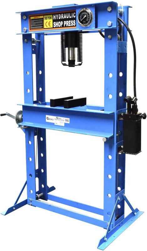 GEKO Hydraulische werkplaatspers - 50 ton - verstelbare werkhoogte - met manometer