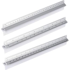 Hofftech Aluminium Driekantige Schaallat - Voor de ultieme precisie in metingen en tekeningen!