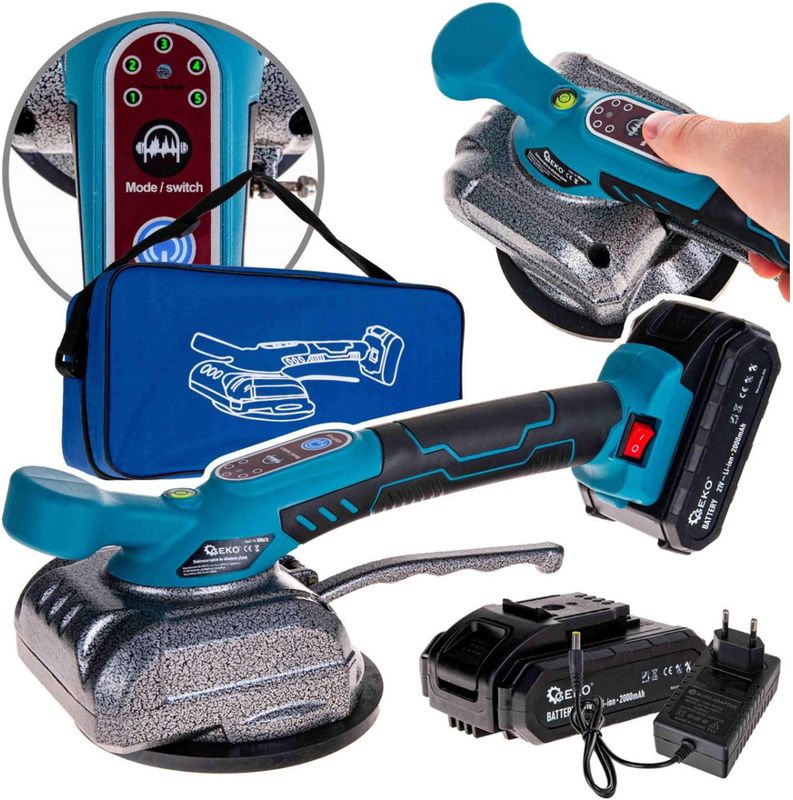 GEKO - Tegeltrilplaat - 21V - Touchbediening - 5-traps Kracht - Inclusief 2 Accu's