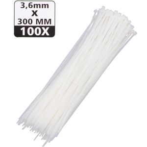 Hofftech Tie Ribs - UV-bestendig - 3.6 x 300 mm - Wit - 100 stuks