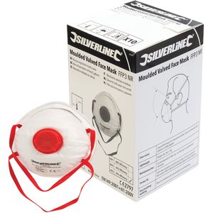 Silverline Gevormd FFP3 Stofmasker met Ventiel - Enkel Gebruik - 10 stuks