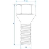 ProPlus - Wielbouten - Conisch - M12 x 1.5 mm - Set van 4 - 43 mm