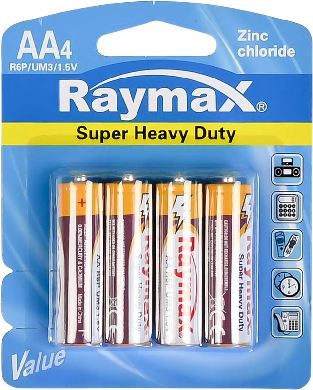 Raymax AA Batterijen - LR06 - Zink - 4 Stuks