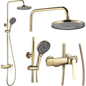REA Gouden doucheset - Regendouche en handdouche - Luxe en corrosiebestendig - Eenvoudige installatie