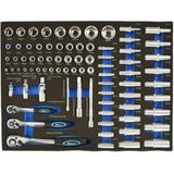 GEKO - Doppenset - 80-Delig - 1/4" en 1/2" - 6-Punts Ontwerp