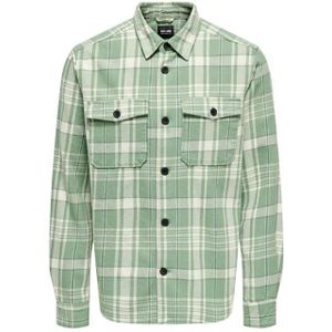 Only & sons onsmilo ovr ctn check ls shir overhemd groen