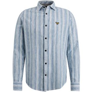 Pme long sleeve shirt yarn dyed s overhemd blauw