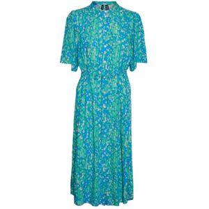 Vero moda vmanna fiona 2/4 calf shirt d jurk blauw