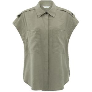 Yaya sleeveless cargo blouse blouse army