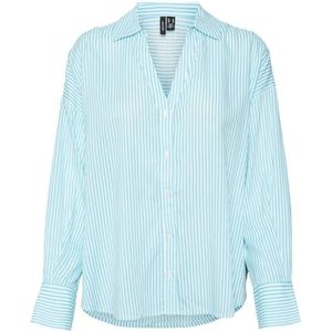 Vero moda vmbumpy l/s oversize shirt wv blouse wit