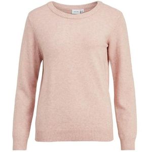 Vila viril o-neck l/s knit top - trui roze